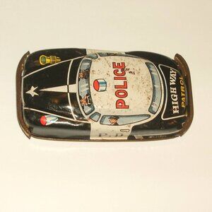 Collectible VINTAGE Cragstan Tin Friction POLICE CAR High Way Patrol P.D. 3.5"